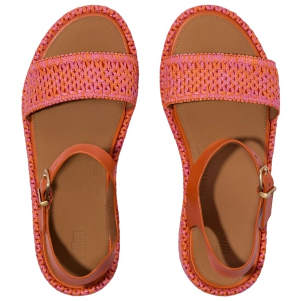 NWT FitFlop Women Platforms Woven Wedge Ankle-Strap Sandals - Picture 4 of 4